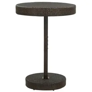 vidaXL Table de jardin Marron 75,5x106 cm Résine tressée pas cher