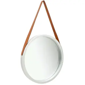 Comparateur de prix : vidaXL Miroir mural avec sangle 50 cm Argenté