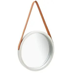 Comparateur de prix : vidaXL Miroir mural avec sangle 40 cm Argenté