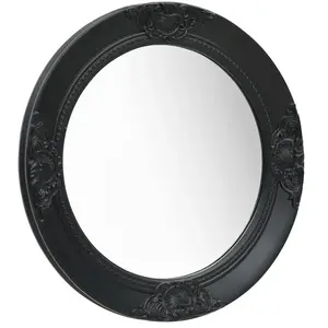 vidaXL Miroir mural style baroque 50 cm noir pas cher