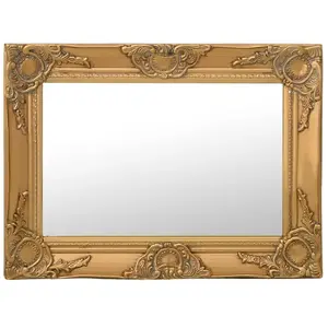 vidaXL Miroir mural style baroque 60x40 cm Doré pas cher