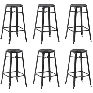 Comparateur de prix : vidaXL Tabourets de bar lot de 6 noir acier