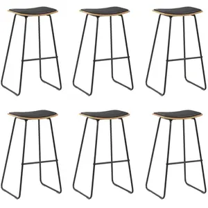Comparateur de prix : vidaXL Vidaxl Tabourets De Bar 6 Pcs Noir Similicuir
