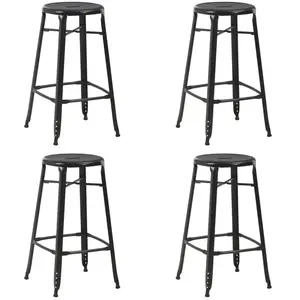 Comparateur de prix : vidaXL Tabourets de bar lot de 4 noir acier