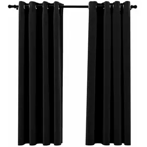 Comparateur de prix : vidaXL Rideaux occultants Aspect de lin 2 pcs Anthracite 140x175 cm