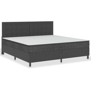 vidaXL Sommier à lattes de lit Gris foncé Tissu 200x200 cm pas cher
