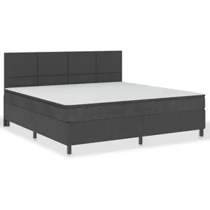 vidaXL Sommier à lattes de lit Gris foncé Tissu 200x200 cm