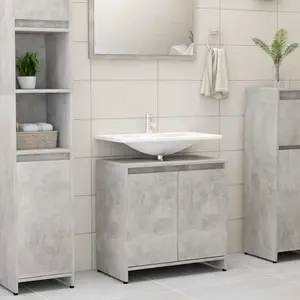 vidaXL Armoire de salle de bain Gris béton 60x33x61 cm Aggloméré pas cher