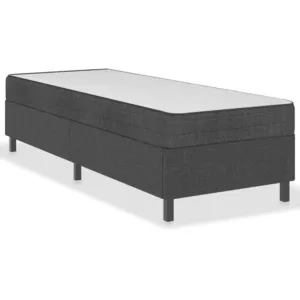 vidaXL Sommier à lattes de lit Gris foncé Tissu 100x200 cm pas cher