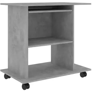 Vidaxl - Bureau d'ordinateur Gris béton 80x50x75 cm Aggloméré Gris béton pas cher