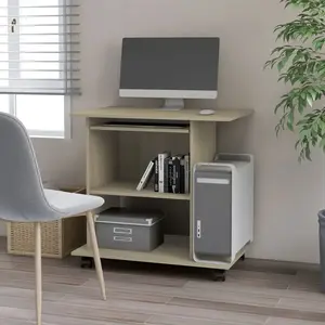 vidaXL Bureau d'ordinateur Chêne sonoma 80x50x75 cm Aggloméré pas cher