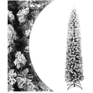 Comparateur de prix : vidaXL Sapin de Noël artificiel mince flocon de neige vert 180 cm PVC