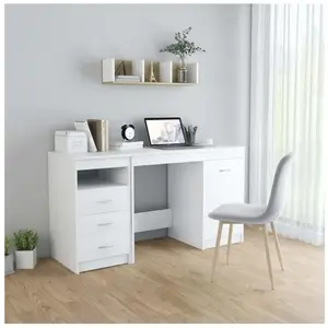 Comparateur de prix : vidaXL Bureau Blanc 140x50x76 cm Aggloméré