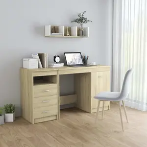 vidaXL Bureau Chêne sonoma 140x50x76 cm Aggloméré pas cher