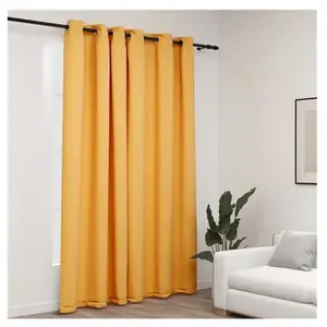 Comparateur de prix : vidaXL Rideau occultant Aspect de lin avec oeillets Jaune 290x245 cm