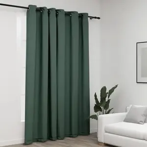 Comparateur de prix : vidaXL Rideau occultant Aspect de lin avec oeillets Vert 290x245 cm