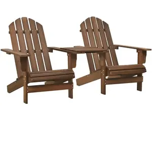 vidaXL Chaises de jardin Adirondack avec table bois de sapin marron pas cher