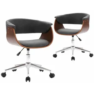 vidaXL Chaises pivotantes à manger lot de 2 gris tissu pas cher
