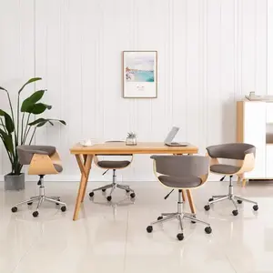 Comparateur de prix : vidaXL Chaises pivotantes à manger lot de 4 taupe tissu