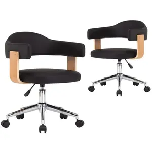 vidaXL Chaises à manger pivotantes lot de 2 noir similicuir pas cher