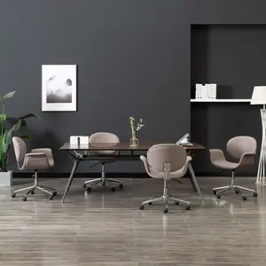 vidaXL Chaises pivotantes à manger lot de 4 taupe tissu pas cher