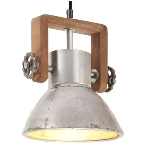 Comparateur de prix : vidaXL Lampe suspendue industrielle 25 W Argenté Rond 19 cm E27