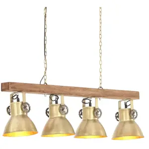 Comparateur de prix : vidaXL Plafonnier industriel Laiton E27 Bois de manguier