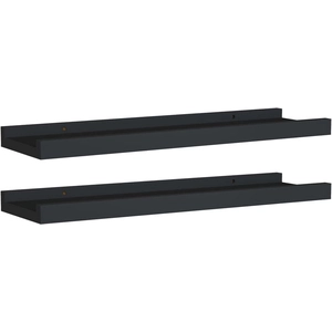 Comparateur de prix : vidaXL Étagères à rebord pour cadre photo 2 pcs Noir 40x9x3 cm MDF