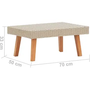 Comparateur de prix : vidaXL Table basse de jardin Résine tressée Beige