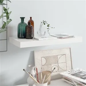 vidaXL Étagère murale flottante Blanc brillant 50x23x3,8 cm MDF pas cher