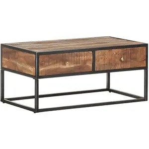 vidaXL Table basse 90x50x40 cm Bois d'acacia brut pas cher