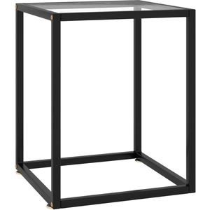 vidaXL Table basse Noir avec verre trempé 40x40x50 cm pas cher