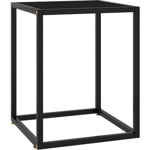 vidaXL Table basse Noir avec verre noir 40x40x50 cm pas cher