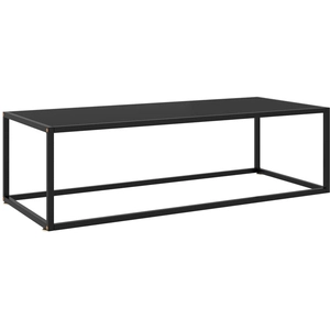 vidaXL Table basse Noir avec verre noir 120x50x35 cm pas cher