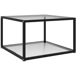 vidaXL Table basse Transparent 60x60x35 cm Verre trempé pas cher