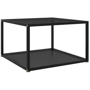 vidaXL Table basse Noir 60x60x35 cm Verre trempé pas cher