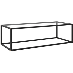 vidaXL Table basse Noir avec verre trempé 120x50x35 cm pas cher