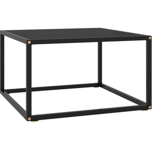 vidaXL Table basse Noir avec verre noir 60x60x35 cm pas cher