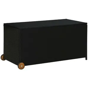 Comparateur de prix : vidaXL Boîte de rangement de jardin noir 120x65x61 cm résine tressée