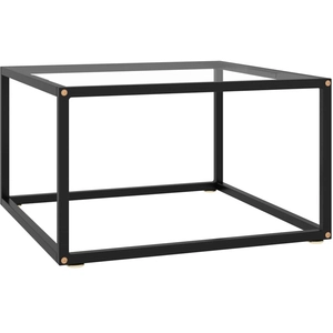 vidaXL Table basse Noir avec verre trempé 60x60x35 cm pas cher