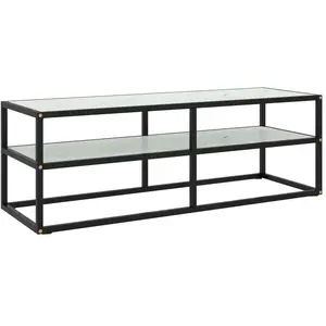Comparateur de prix : vidaXL Meuble TV noir avec verre marbre blanc 120x40x40 cm