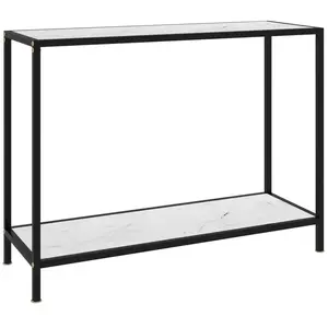 vidaXL Table console Blanc 100x35x75 cm Verre trempé pas cher