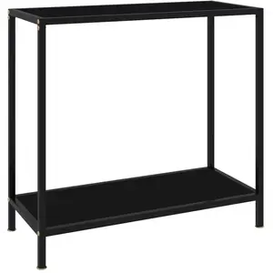 vidaXL Table console Noir 80x35x75 cm Verre trempé pas cher
