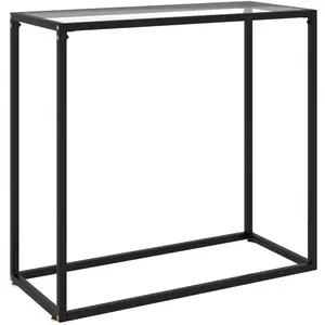 vidaXL Table console Transparent 80x35x75 cm Verre trempé pas cher