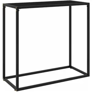 vidaXL Table console Noir 80x35x75 cm Verre trempé pas cher