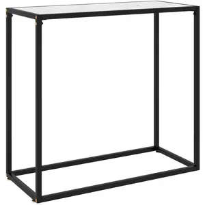 vidaXL Table console Blanc 80x35x75 cm Verre trempé pas cher