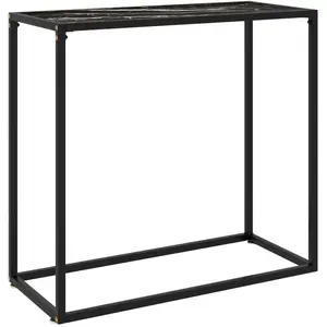vidaXL Table console Noir 80x35x75 cm Verre trempé pas cher