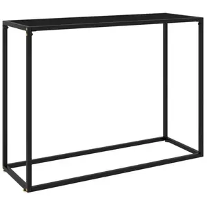 vidaXL Table console Noir 100x35x75 cm Verre trempé pas cher
