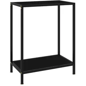 vidaXL Table console Noir 60x35x75 cm Verre trempé pas cher