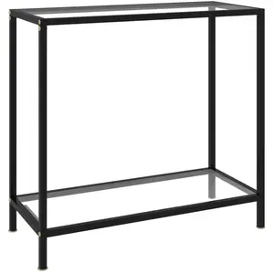 vidaXL Table console Transparent 80x35x75 cm Verre trempé pas cher